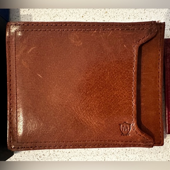 Massimo Dutti, men’s wallet, leather brown and red New in Box - Picture 4 of 5
